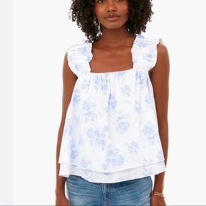 Blue Floral Fiona Blouse HYACINTH HOUSE New NWT XL blue chintz